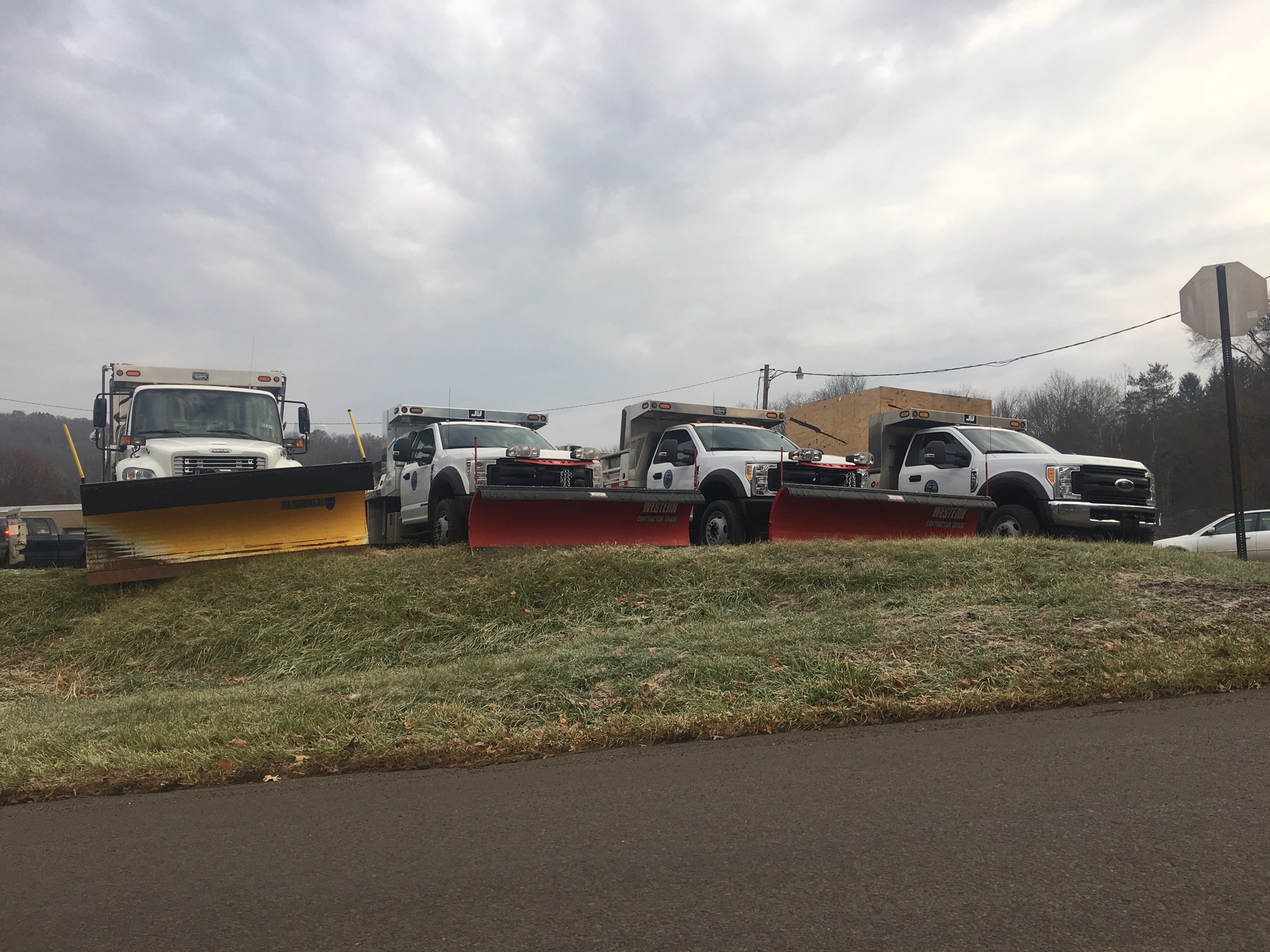 public works trucks lined up